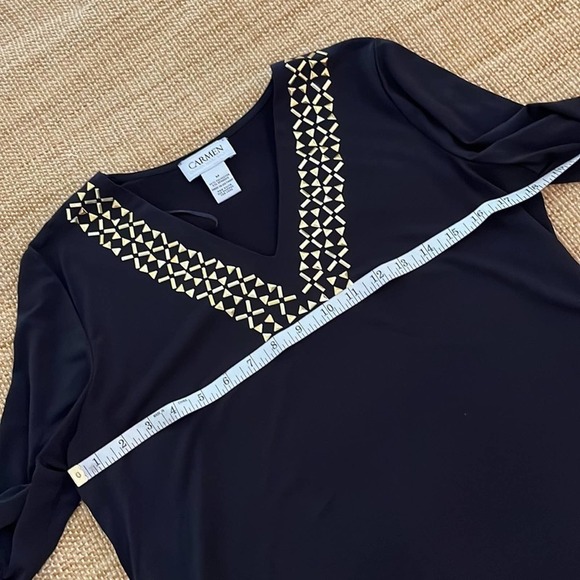 Carmen Marc Valvo Bling Shirt Size M - Picture 6 of 8